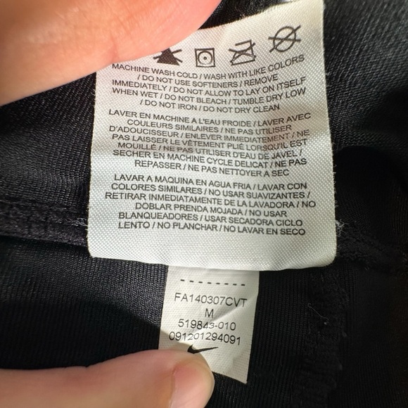 Nike Dri-FIT Running Pants Medium Black Zip Hem Reflective Logo Pockets - Picture 8 of 13